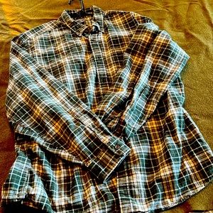 Eddie Bauer flannel shirt. Green plaid XL.